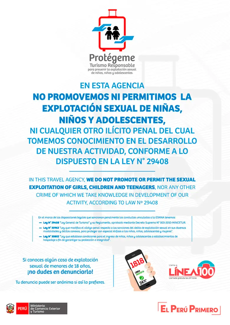 Poster against sexual exploitation of children and adolescents